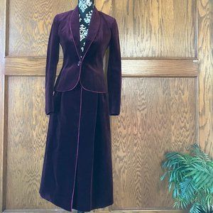 Vintage Velvet Dress Suit 2pc size xs